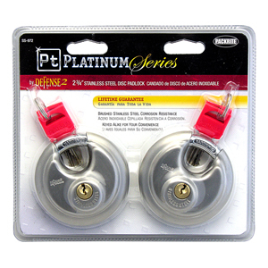Platinum Series Brushed Stainless Steel 2~3 quarter inch Disc Lock 4 locks box 2 pack